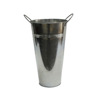 Grand vase à seau à fleurs rustique en métal Style fermier grande barre de mariage française Pot de jardin galvanisé seau français