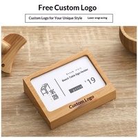 Support de Présentation de Cartes de Table Double Face en Bois Massif Écologique pour Décoration Intérieure avec Panneaux de Prix et de Présentation