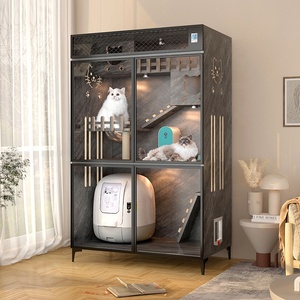 บ้านสัตว์เลี้ยงไม้จริงแบบพาโนรามา เฟอร์นิเจอร์ในร่มสุดหรู วิลล่าไม้ - Product Image 3