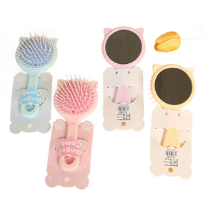 Brosse à cheveux Angel Comb Air Cushion avec miroir, massage du cuir chevelu portable pour la population générale, couleurs mélangées, 4 pièces - Product Image 5