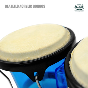 Sonido Brillante y Imágenes Visuales de Escenario. Bongos Acrílicos Transparentes Azules, Profesionales y Duraderos - Product Image 3