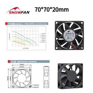 7020 Dc Cooling Fan 70x70x20 12v Ventilation Brushless Axial Cooling Fan Motor For Cpu Computer Case