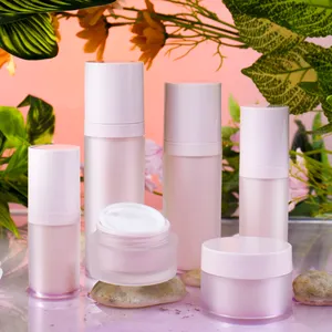 Pompe de soins de la peau vide en plastique givré à Double pont, ensemble d'emballage cosmétique de différentes tailles