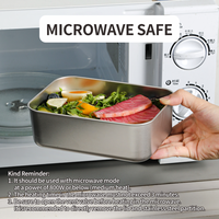 Boîte à lunch en acier inoxydable avec couvercle en silicone, compatible micro-ondes, boîte bento de qualité alimentaire sans BPA, portable, chauffable, anti-fuite, compatible lave-vaisselle