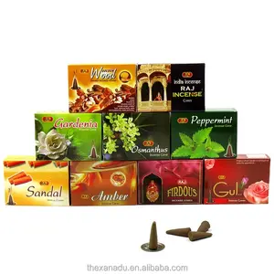 Xanadu 22 Aromas Natural Handmade Raj Wholesale Incense Cones Burners Strong Lotus Oud Fragrance Box Package 20 PCs