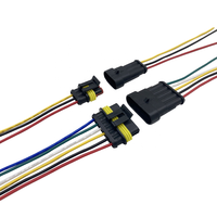 Kit de câblage terminal noir personnalisé 12V en PVC avec connecteur adaptateur en cuivre étanche pour batteries de voiture