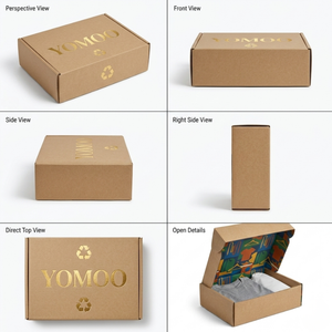 Boîte en carton ondulé recyclé pour l'expédition de vêtements, t-shirts et chaussures, avec impression couleur recto-verso, pour la vente en gros et le commerce électronique. - Product Image 3