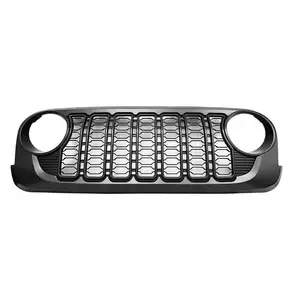 2024 ABS 4x4 Style Auto Exterior Replacement Cover Middle Center Net Mesh Grille Car Grills For Jeep Wrangler JL