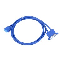 Cable adaptador USB3.0 de 20 pines a Dual USB3.0 con tornillo de bloqueo de oreja Cable de montaje en Panel hembra Dual USB 3,0 para computadora