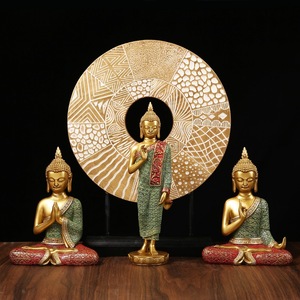 Venta al por mayor del sudeste asiático estatuas de <span class=keywords><strong>Buda</strong></span> reclinado adorno resina restaurante tailandés entrada TV gabinete Zen decoración del hogar - Product Image 3