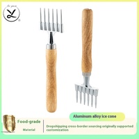 Ciseau à glace en aluminium personnalisé et outil à whisky en forme de cône, ustensile de bar pour barman, fourchette à glace hexagonale 220x60mm