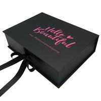 Caja de cierre de cinta de satén en forma de libro reciclado, esponja gruesa de 2mm para extensiones de cabello, accesorios para pelucas para embalaje, almacenamiento de regalos