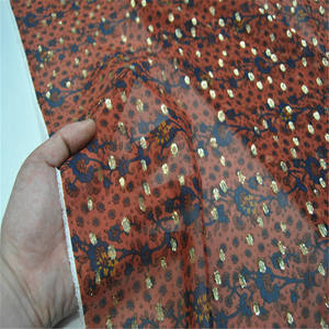 <span class=keywords><strong>Lurex</strong></span> 100% ผ้าไหมสำหรับผู้หญิงเสื้อผ้าเลดี้ขายร้อนส่วนลดกาแฟดอกไม้สีกาแฟผ้าไหมผ้าโลหะ - Product Image 4