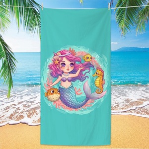 Toalla de Playa de Microfibra con Estampado de Dibujos Animados de Sirena para Niñas, de Secado Rápido - Product Image 3
