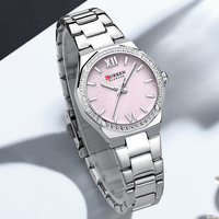 Montre à quartz pour femme Curren 9103, élégante, fine, en acier inoxydable, étanche, avec aiguilles lumineuses, montre originale pour femmes