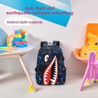 Tas Ransel Anak SD Antar Negara Motif Hiu Desain Anime Kartun Sederhana Luas 36-55L Bantalan Udara