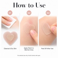 Patch anti-boutons Micro Crystal Heart pour les voyages et les soins quotidiens du visage, adolescents, femmes, vente en gros, marque privée