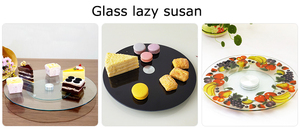 Lazy Susan en verre trempé transparent écologique avec <span class=keywords><strong>pieds</strong></span> rotatifs et accessoires riches en fonctionnalités - Product Image 6