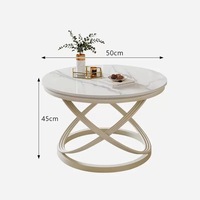 Table basse moderne portable en métal avec plateau en marbre, légère, luxueuse, durable, écologique, mobile, pour salon et chambre à coucher
