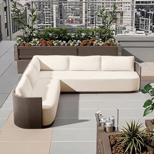 Ensemble de canapés <span class=keywords><strong>d</strong></span>'<span class=keywords><strong>extérieur</strong></span> en <span class=keywords><strong>aluminium</strong></span> de luxe nordique Villa de villégiature meubles de patio de cour meubles de jardin <span class=keywords><strong>d</strong></span>'hôtel canapés de jardin modernes en métal - Product Image 3