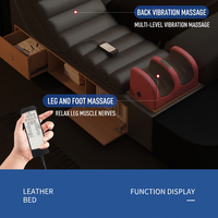 Intelligentes Tatami-Bettgestell mit Massagestuhl, Projektor, Bluetooth, kabellosem Laden, Sicherheitsschloss, Echtleder, Kingsize für Zuhause