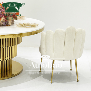 เก้าอี้กำมะหยี่ขาสแตนเลสเบาะนั่งสบายสำหรับงานแต่งงาน - Product Image 6