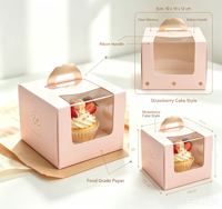 Boîte à gâteau portable haut de gamme en papier d'art avec base épaissie pour la pâtisserie et l'emballage, tailles 4/6/8 pouces, idéale pour les anniversaires