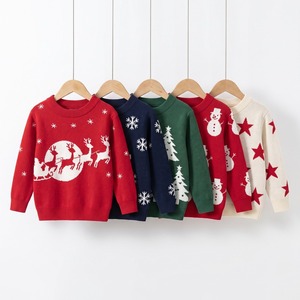 Maglioni Natalizi per Bambini con Motivi di Renne, Fiocchi di Neve e Alberi di Natale, Collezione Invernale con Collo Tondo, Vendita all'Ingrosso OEM - Product Image 2