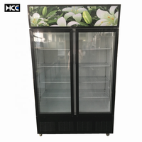 À double face commerciale d'affichage de porte en verre cool boissons réfrigérateur électronique transparente côte à côte réfrigérateur supermarché cola
