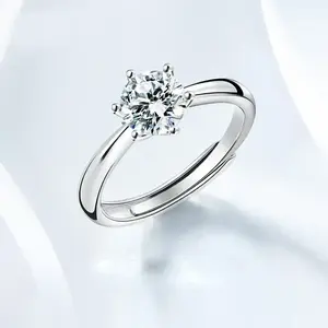 JiuJiu Bijoux OEM Service vvs moissanite diamant mariage bague de fiançailles prix moissanite bague diamant pour fille