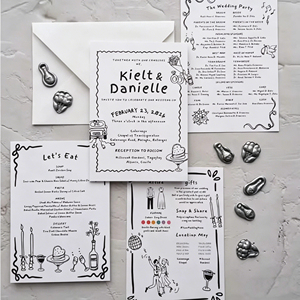 Kit de Invitaciones de Boda Digitales Personalizadas de Primera Calidad con Sobres, Tarjetas RSVP, Tarjetas de Programación y Envío Rápido de Muestras de Diseño - Product Image 4