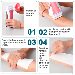 Cire dépilatoire naturelle hypoallergénique Lifestance à la cire d'abeille, recharge en cartouche roll-on pour jambes et bras, cire chaude professionnelle pour salon - Product Image 5
