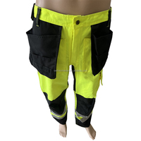 Pantalon cargo pour homme ignifuge et antistatique, 98% coton, 2% élasthanne, avec poches latérales, bande réfléchissante argentée haute visibilité