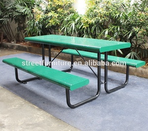 Commercial Outdoor Furniture Camping <strong>Table</strong> with <strong>Bench</strong> Powder Coating Rectangular Metal <strong>Garden</strong> Picnic <strong>Table</strong> <strong>and</strong> <strong>Benches</strong> Steel - Product Image 4