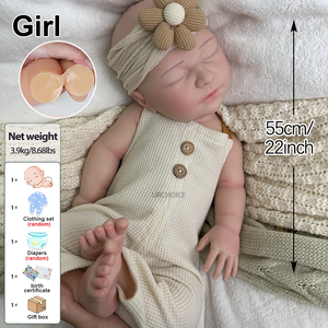 Service ODM/OEM : Adorable poupée reborn de 55 cm en silicone, avec veines réalistes, bouche ouverte, nouveau-né endormi, fille, pour enfants, artistes, réalisateurs de films - Product Image 2