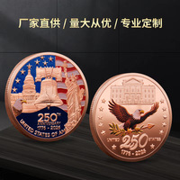 Pièce de monnaie militaire transfrontalière US du 250e anniversaire, pièce de monnaie de défi, médaille commémorative en métal avec relief et impression couleur, cadeau