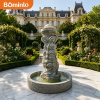 Fontaine de jardin extérieure de luxe en marbre, sculpture Nymphée de la Mer à 3 niveaux, pour la décoration paysagère de villas, cours et piscines