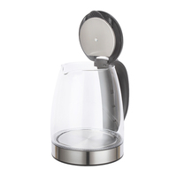Bouilloire électrique en verre 1,8 L, 1500 W, commande mécanique, arrêt automatique, base rotative à 360°, bouilloire à eau portable pour la maison et l'hôtel