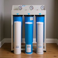 Sistem Filter Air Seluruh Rumah Imr 3 Tahap 4.5 X 20 dengan Karbon Aktif, Pengurang Besi dan Mangan, Kapasitas 1000 LPH Model Canister