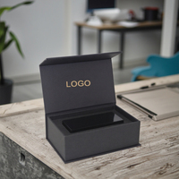 Caja de Embalaje Rígida de Lujo para Teléfono Móvil con Cierre Magnético Negro, con Grabado y Recubrimiento UV, Logotipo Personalizado para Dispositivos Electrónicos Inteligentes