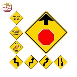 Señalización de Tráfico de Advertencia Amarilla Estándar Estadounidense - Zona de Pizza Personalizable + Señales de Seguridad para Peligros en la Carretera (Mercado de EE. UU.) - Product Image 1