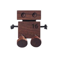 Diffuseur de parfum pour voiture en bois massif gravé, robot mignon qui bouge les pattes, à clipser sur la grille d'aération