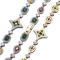 Collier ras du cou 10MM avec breloques en zircone triangulaires, rondes et rectangulaires, effet diamant arc-en-ciel, pour femmes et hommes, cadeau