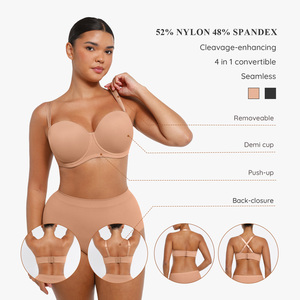 <span class=keywords><strong>Reggiseno</strong></span> Modellante <span class=keywords><strong>Senza</strong></span> <span class=keywords><strong>Spalline</strong></span> Hexin, Reversibile, <span class=keywords><strong>Senza</strong></span> <span class=keywords><strong>Ferretto</strong></span>, Push-up, Comodo, con Supporto per il Seno <span class=keywords><strong>e</strong></span> Chiusura Frontale - Product Image 4