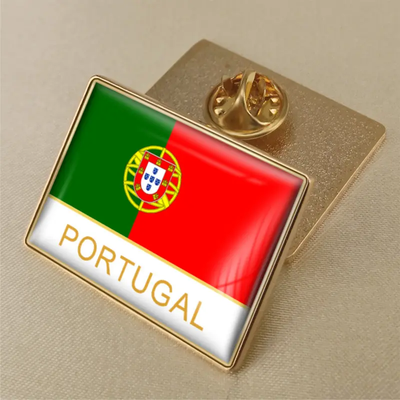 Hoge Kwaliteit Vlag Van Portugal Crystal Gel Drop Badge Broche Vlag Badges Van Alle Landen In De Wereld