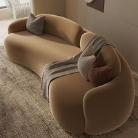 Canapé modulable incurvé et irrégulier couleur crème en éponge, idéal pour maison d'hôtes, bureau, magasin de vêtements, salon de beauté, salon ou réception - Vente flash