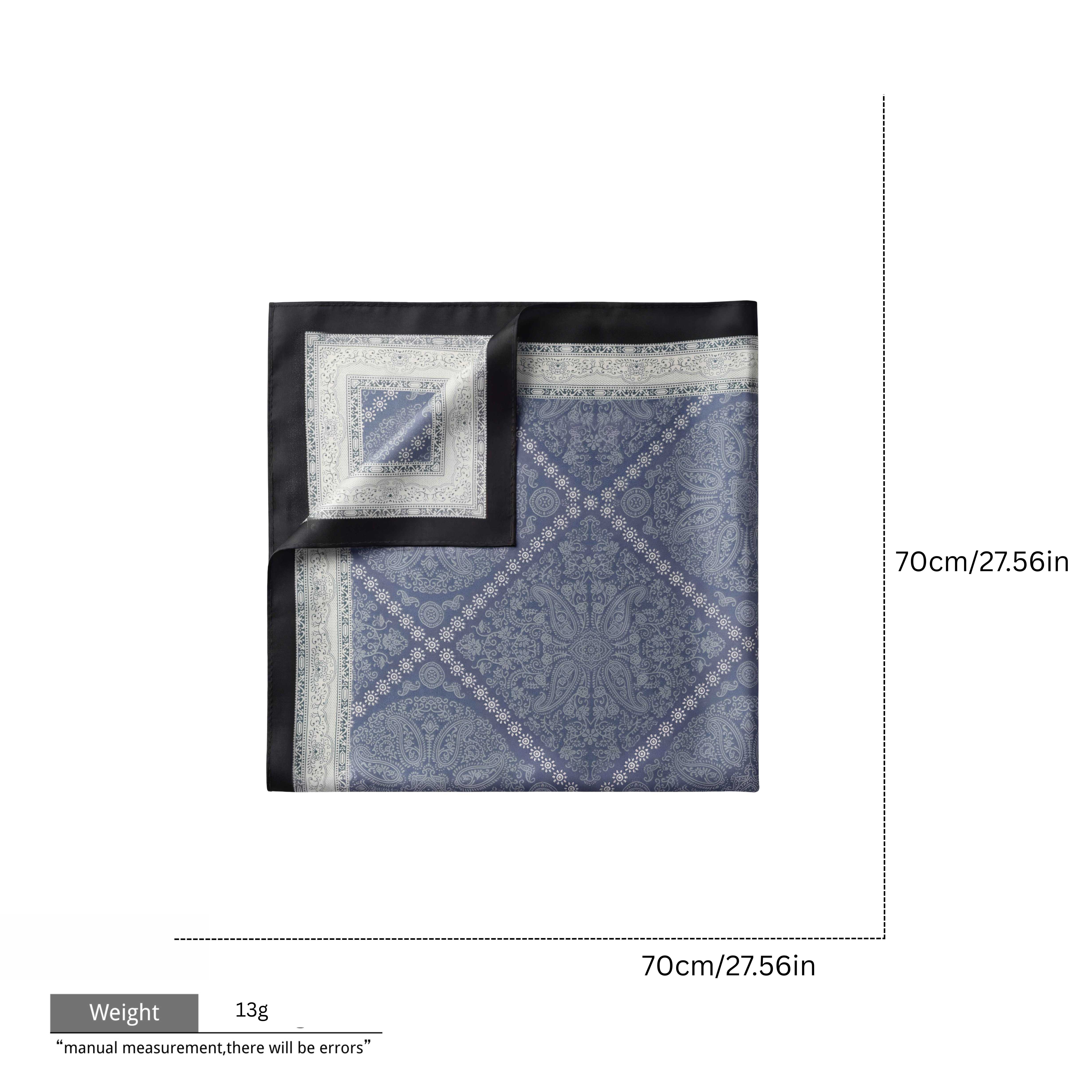 Sciarpa quadrata in seta con motivo paisley blu