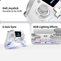 Manette de jeu sans fil Hall Joystick, contrôleur multiplateforme pour Switch/PS4/iOS/PC avec écran LCD