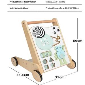 Andador de <span class=keywords><strong>Madera</strong></span> Multifuncional 2 en <span class=keywords><strong>1</strong></span> para Bebés, <span class=keywords><strong>Triciclo</strong></span> de <span class=keywords><strong>Madera</strong></span> para Niños, Cochecito de Bebé Plegable, Andadores para Bebés, Venta al por Mayor OEM/ODM - Product Image 4