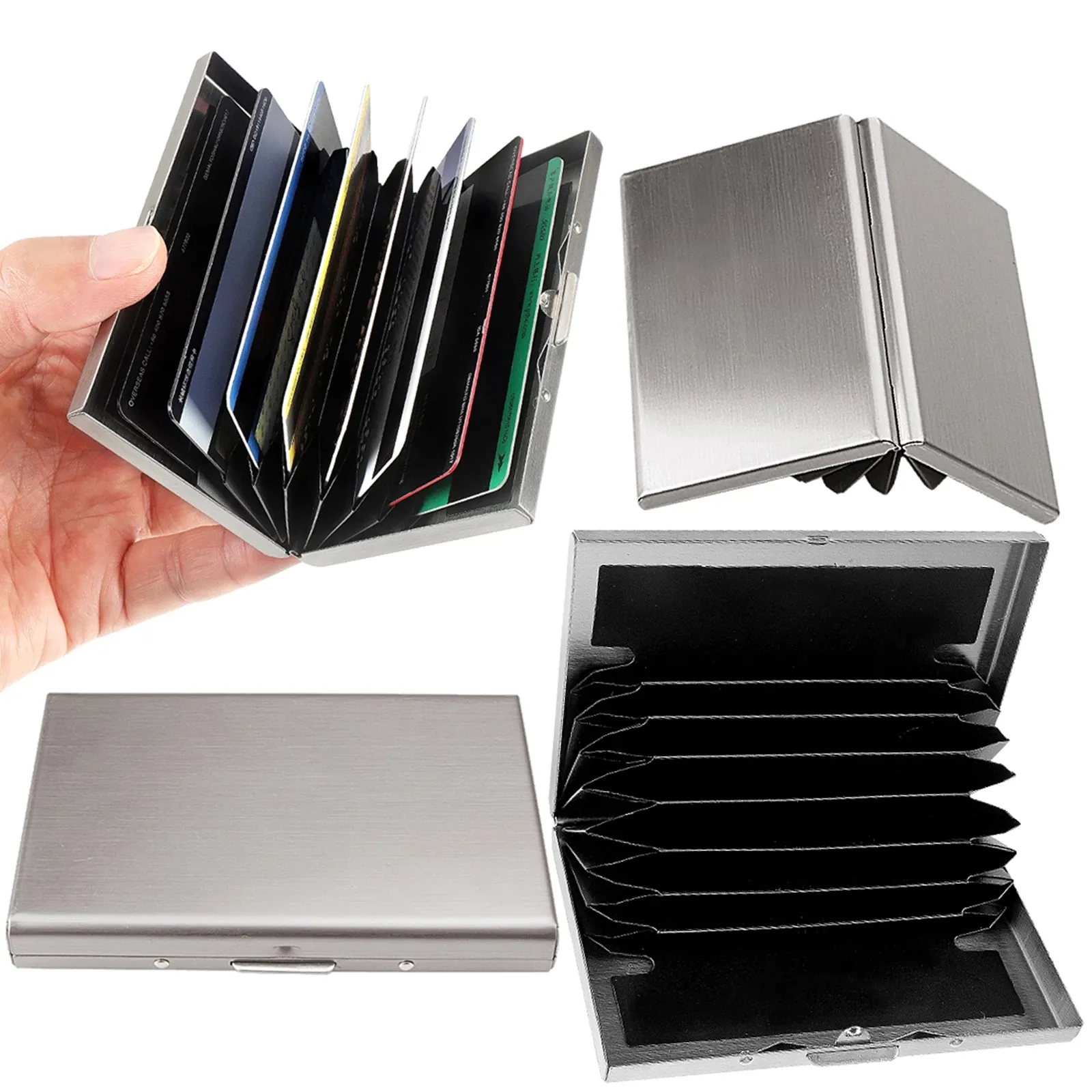 Luxury CardHolder RFID Blocking Anti-theft Safety Protector Wallet Smart Mini Card Holder Men And Women Aluminum Money Clip